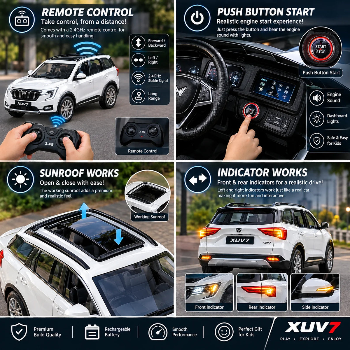 XUV7 Luxury Remote Control Toy Car | 1:18 Die-Cast SUV